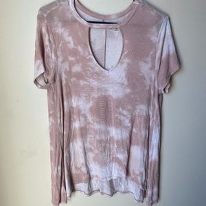 Mudd Short Sleeve Tie Dye T-shirt with Cut Out